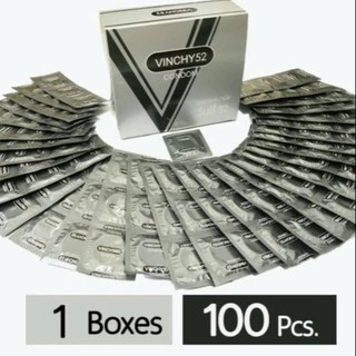 (COD)​ VINCHY​ 52​ MM. SMOOT SURFACE ถุงยางอนามัย​ วินชี่​ ขนาด52มม.ผิวเรียบ​ บรรจุ​ 100 ชิ้น