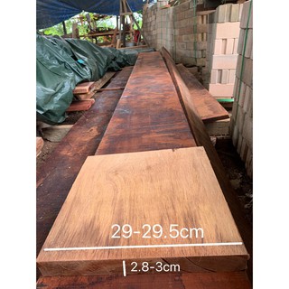 ไม้จริงหลุมพอขนาด1.5" x 12" ชื่อไม้ Merbau Wood สีแดงเข้มเนื้อแข็งมากๆ ทนแดดทนฝนดีมาก(ไสกบพร้อมนำไปใช้งาน)