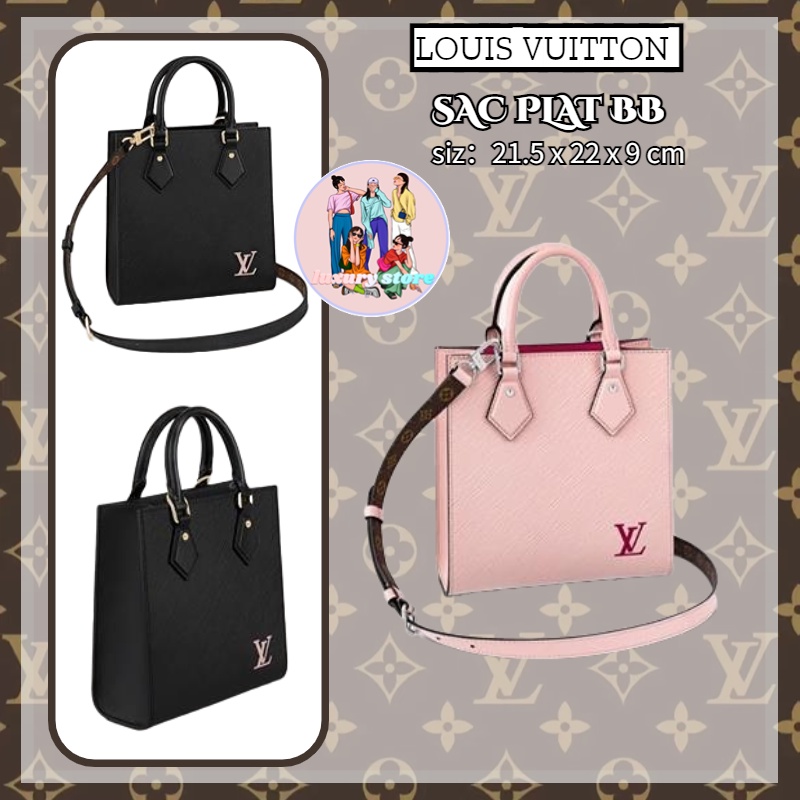หลุยส์วิตตอง Louis Vuitton   SAC PLAT BB/กระเป๋าผู้หญิง/กระเป๋าสะพายข้าง/กระเป๋าสะพายไหล่/สไตล์ล่าสุด/ยุโรปซื้อ 100%