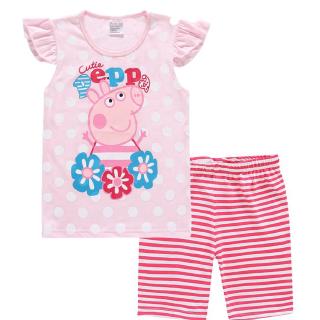 ชุดนอนผ้าฝ้ายลายการ์ตูน Peppa Pig สำหรับเด็ก ASD1235