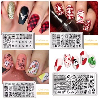 แผ่นเพลทปั๊มลายเล็บ Christmas Nail Stamping Template