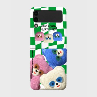 earpearp - CHECKER BOARD - GREEN (Galaxy Z flip 2&amp;3 - hard) เคสมือถือ