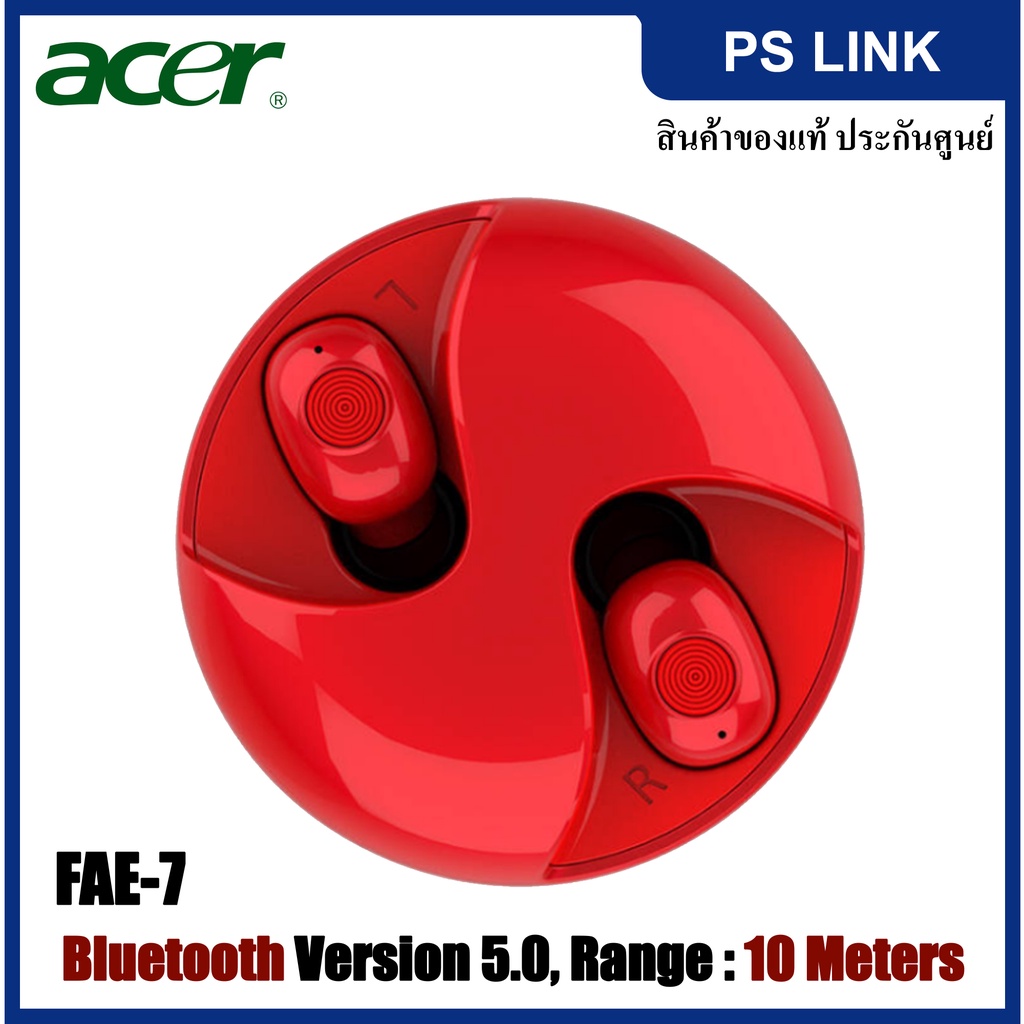 Acer True Wireless FAE-7 Powder Box อุปกรณ์ต่อพ่วง หูฟังไร้สาย Red (GP.HDS11.00P)