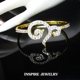 INSPIRE JEWELRY กำไลเลขเก้าไทย ฝังเพชรสวิส งานจิวเวลลี่ ที่ระลึกรัชกาลที่ 9 เปิดปิดง่าย พร้อมกล่องสวยหรู