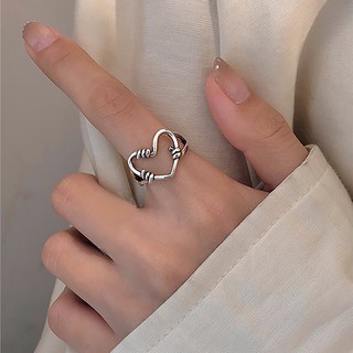 heart decor ring แหวนหัวใจสีเงิน