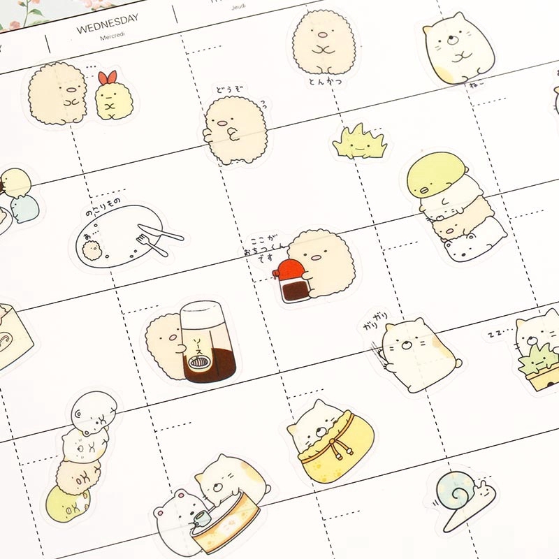 สติกเกอร์ พีวีซี ลายการ์ตูนแมว หมีน่ารัก สำหรับตกแต่งไดอารี่ 50 ชิ้น/ชุด - รูปที่ 4