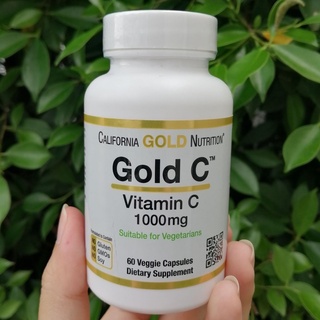 Gold C Vitamin C 1,000 mg 60 Veggie Capsules (California Gold Nutrition®) วิตามินซี