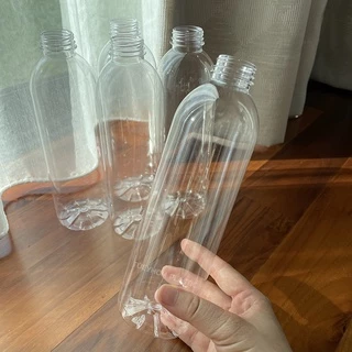(แพ็ค 50 ขวด) ขวดพลาสติก PET ทรงกลมสำหรับบรรจุเครื่องดื่ม ขนาด ** 600 cc ** พร้อมฝา