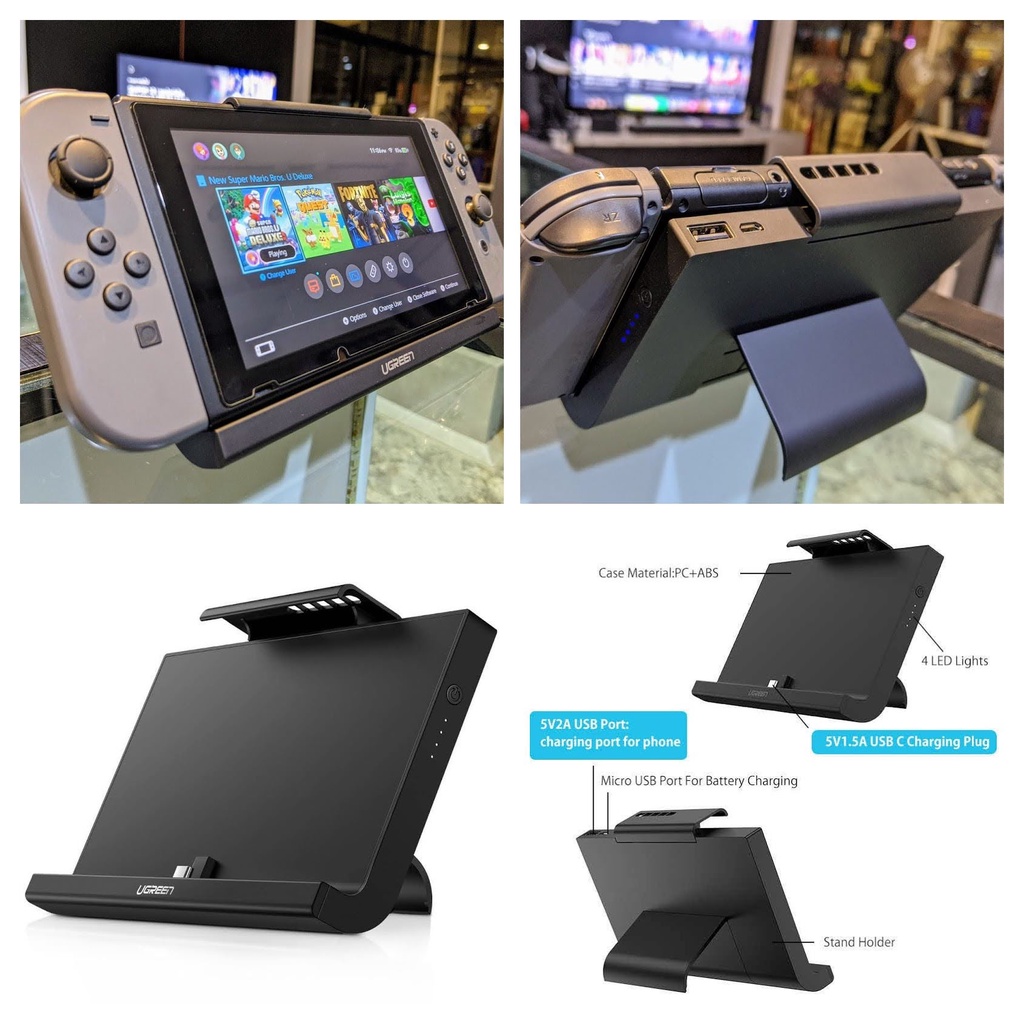 Battery Case Stand for Nintendo Switch 10000mAh (แบตสำรอง Powerbank ...