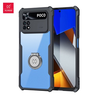 เคส Xiaomi Poco M4 Pro 4G กับผู้ถือ Xundd ถุงลมนิรภัยกันกระแทกเคสโทรศัพท์ฝาหลังโปร่งใสพร้อมแหวนสำหรับ Xiaomi Poco M4 Pro 4G