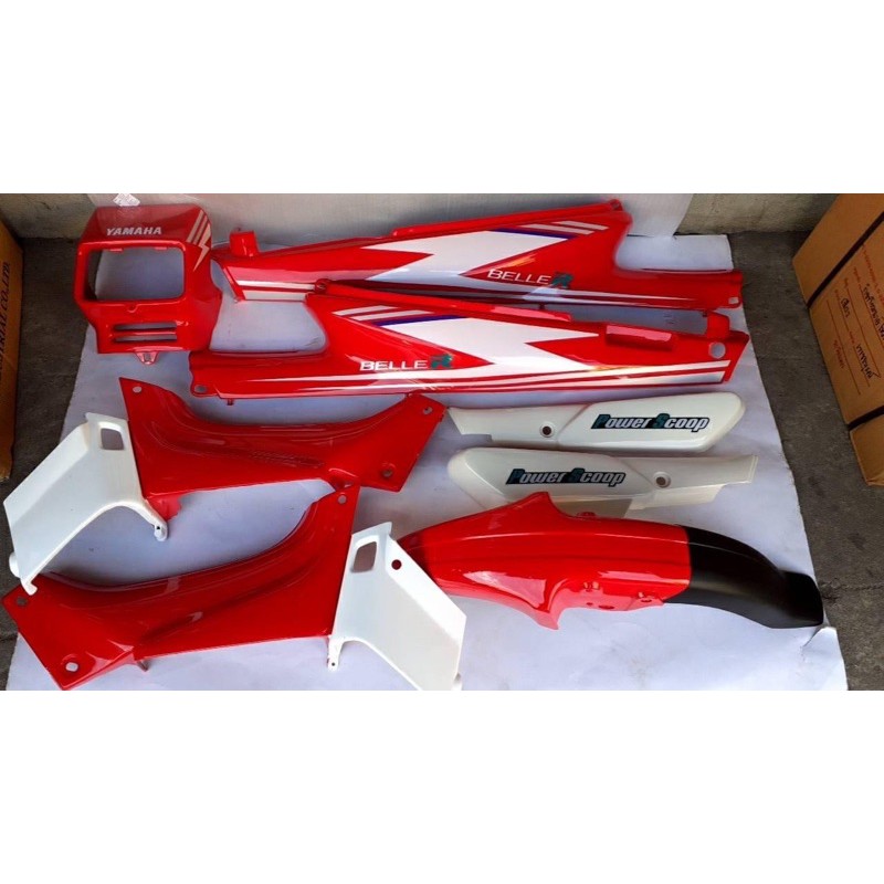 ชุดสีYamaha เบล100เบลอาร์8ชิ้นพร้อมติดสติกเกอร์-สีแดง Y21