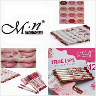 ลิปทรู me now true lips ดินสอเขียนขอบปาก 12 เฉดสี กันน้ำ  เขียนง่ายติดทนนาน ลิปสติก เนื้อแมท ไม่ต้องเหลา