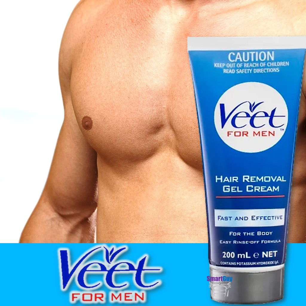 Veet For Men Hair Removal Gel Cream Fast And Effective 200ml ผลิตภัณฑ์กำจัดขนสูตรพิเศษสำหรับ