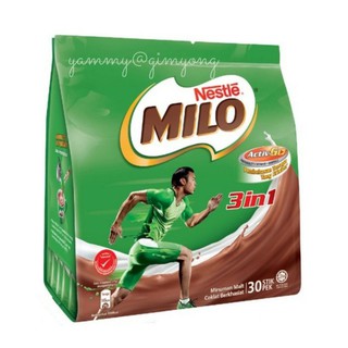 Milo Active Go ไมโล ไมโลแอคทีฟโก 3in1 เข้มข้น หวานน้อย นำเข้าจากมาเลเซีย 18 ซอง