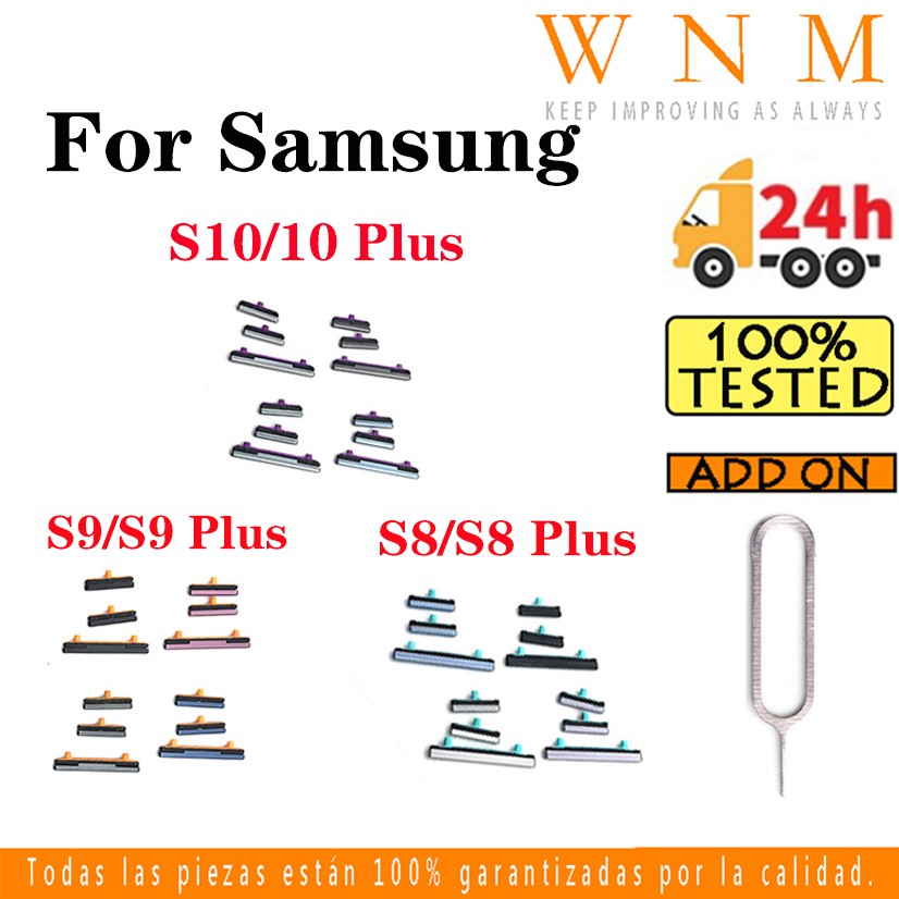 ปุ่มเปิดปิดสําหรับ Samsung Galaxy S8 S9 S10 Plus ปุ่มเปิดปิดระดับเสียงปุ่มขึ้นและลงด้านข้างอะไหล่ทดแทน