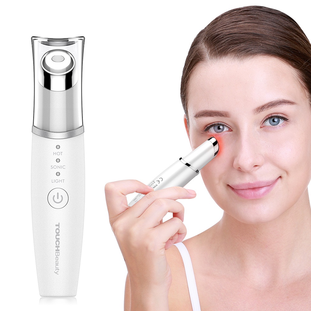 TOUCHBeauty Eye Facial Massager Ionic Wand Dark Circle Remover with 42℃ Heated, Rechargeable