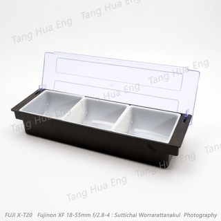 กล่องพลาสติกใส่เครื่องเคียง 3 ช่อง ( Condiment holder )