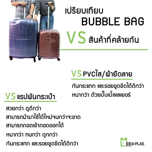 IDEAPLAS ถุงคลุมกระเป๋าเดินทาง (Bubble Bag) Size S tnathailand ThaiPick