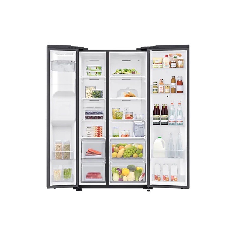 SAMSUNG ตู้เย็นไซด์บายไซด์ (Side By Side) 21.8 คิว รุ่น RS64T5F01B4/ST Family Hub, 616 L RS64T5F01B4
