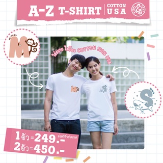 เสื้อยืดสีขาว เสื้อยืด เสื้อยืดพิมพ์ลายน่ารักๆ(S-Z)