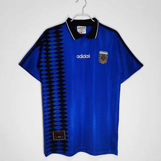 เสื้อกีฬาแขนสั้น ลายทีมชาติฟุตบอล Argentina 1994 ชุดเยือน สไตล์เรโทร