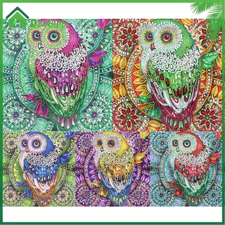 （Doub） 5D DIY Special Shaped Diamond Painting Owl Cross Stitch Mosaic Craft Kit