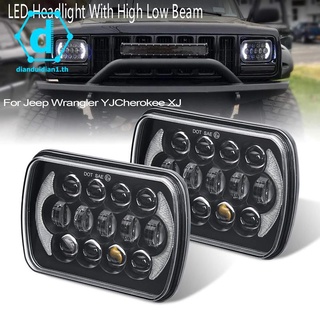 【ข้อเสนอพิเศษ】ไฟหน้า Led ทรงสี่เหลี่ยมผืนผ้า สําหรับ Jeep Wrangler YJ Cherokee XJ 1 คู่