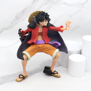 โมเดลฟิกเกอร์ One Piece Artistic King Luffy Cloak Battle Suit Squatting สําหรับตกแต่ง