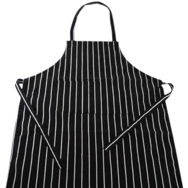 ผ้ากันเปื้อนเต็มตัว ลายทาง ผ้าเวสต์พอยต์ ผ้าหนาเกรด A เกรดโรงแรม 4 สี Stripe Full Apron 32" 4 Colors Hotel Quality