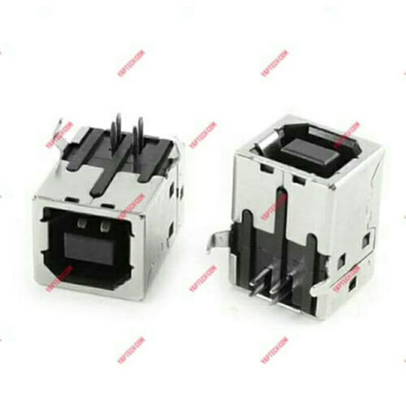 สีดํา USB Printer USB Socket Type B ตัวเมีย 90 องศา