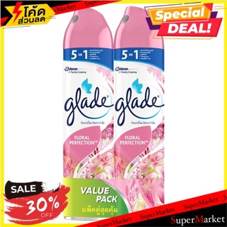 🔥HOT🔥 เกลด ฟลอรัล เพอร์เฟ็คชั่นส์ สเปรย์ปรับอากาศ 320มล. x 2 กระป๋อง Glade Floral Perfection Air Freshener Spray 320ml x