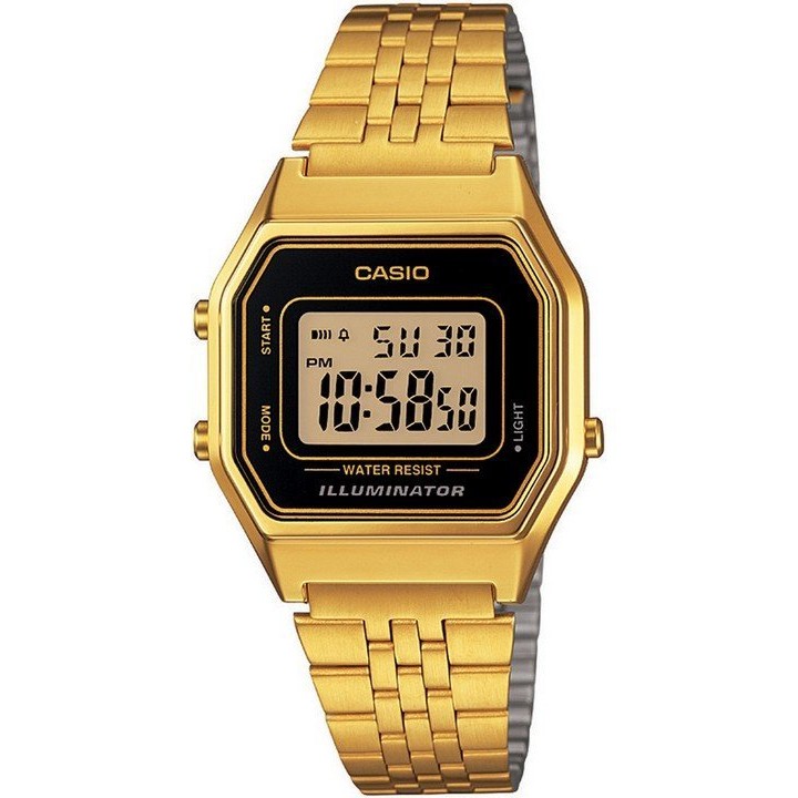 Casio Standard นาฬิกาข้อมือสุภาพสตรี สายสแตนเลส รุ่น LA680WGA-1DF - สีทอง