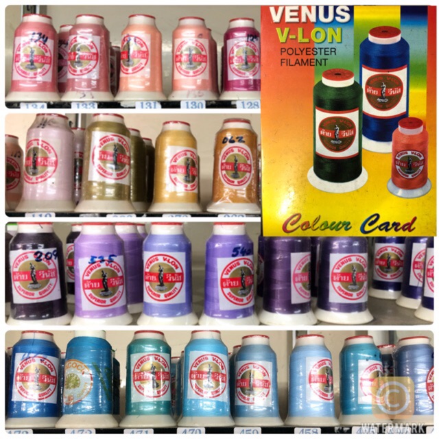ด้ายมัน เบอร์ 40 หลอดใหญ่-หลอดเล็ก ยี่ห้อ วีนัส VENUS V-LON