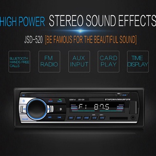 JSD-520 เครื่องเสียงรถยนต์ 1din วิทยุ รถยนต์ เครื่องเล่น MP3/USB/SD/AUX/FM/TF Car Radio