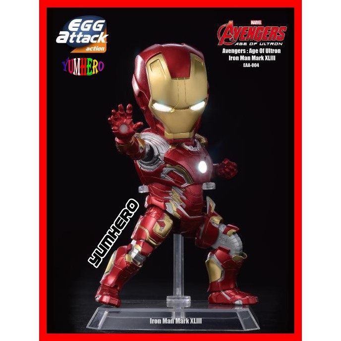 [งานแท้100%] Egg Attack โมเดล ไอรอนแมน มาร์ค43 มีไฟที่ตา หน้าอก พร้อมฐาน Model Iron Man Mark 43 LED Avenger อเวนเจอร์