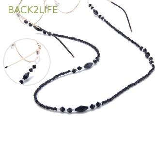 BACK2LIFE สายคล้องแว่นตา แต่งลูกปัด สีดำ แฟชั่นสำหรับผู้หญิง