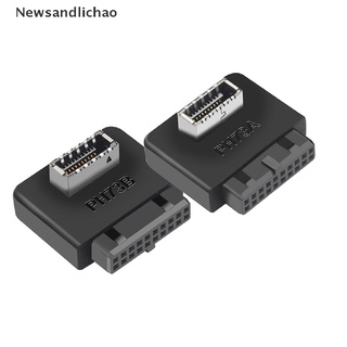 Newsandlichao อะแดปเตอร์เมนบอร์ด USB3.0 19pin 20pin เป็น TYPE-E 90 องศา