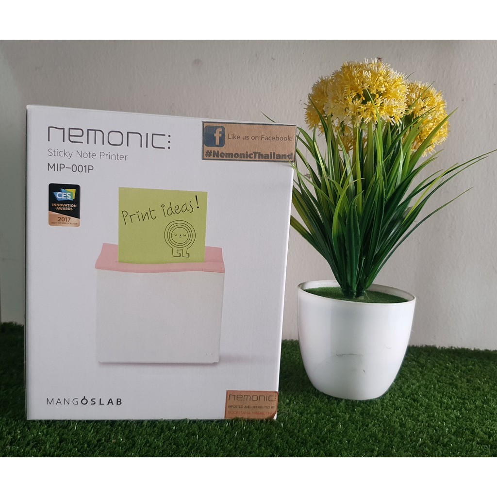 🎀เครื่องพิมพ์ NEMONIC STICKY NOTE PRINTER --สีขาวชมพู * ฟรีกระดาษ 1 ม้วน*