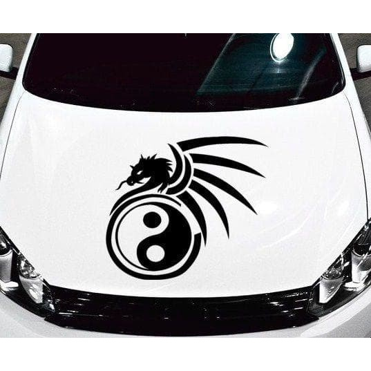 YIN YANG DRAGON STICKER Cool LARGE SIZE DRAGON CAR HOOD CUTTING STICKER