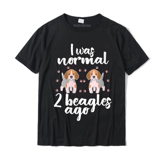 [COD]ขายดี เสื้อยืดคอกลม ผ้าฝ้ายแท้ พิมพ์ลาย I Was Normal 2 Beagles Ago สําหรับผู้ชาย และผู้หญิงS-5XL