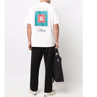 Rhude เสื้อยืดแขนสั้น ผ้าฝ้าย พิมพ์ลาย Marlboro