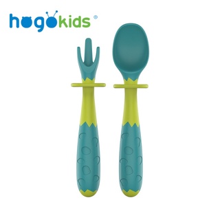 Hogokids พร้อมส่ง ชุดช้อนเด็ก ชุดช้อนส้อมเด็กทารก ช้อนส้อม ช้อนเด็ก ช้อนซิลิโคน งอได้ สำหรับเด็ก ฝึกทานอาหาร ช้อนเด็กทาร