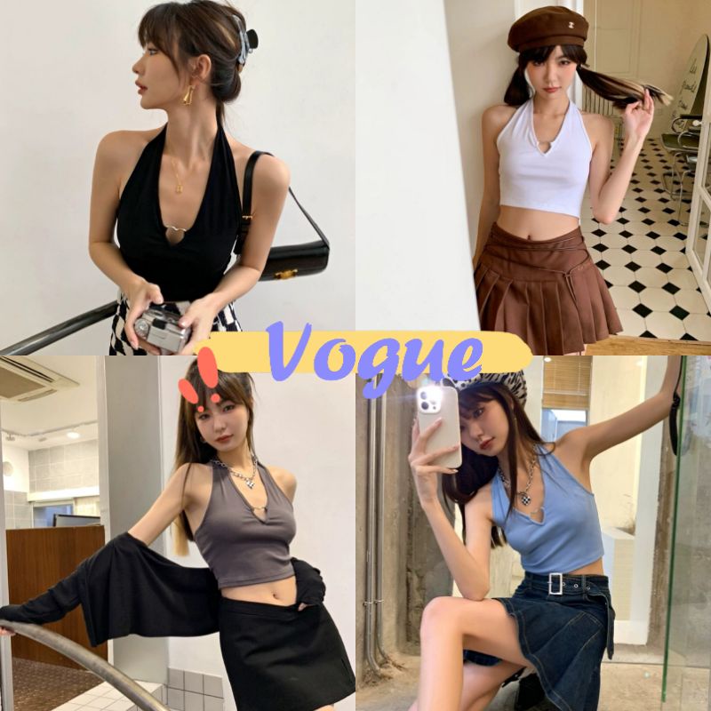 Vogue​🌟​พร้อมส่ง​🌟​ เสื้อไหมพรมคล้องคอ ผูกคอ ดีเทล หัวใจหน้าอกน่ารัก (8K32)