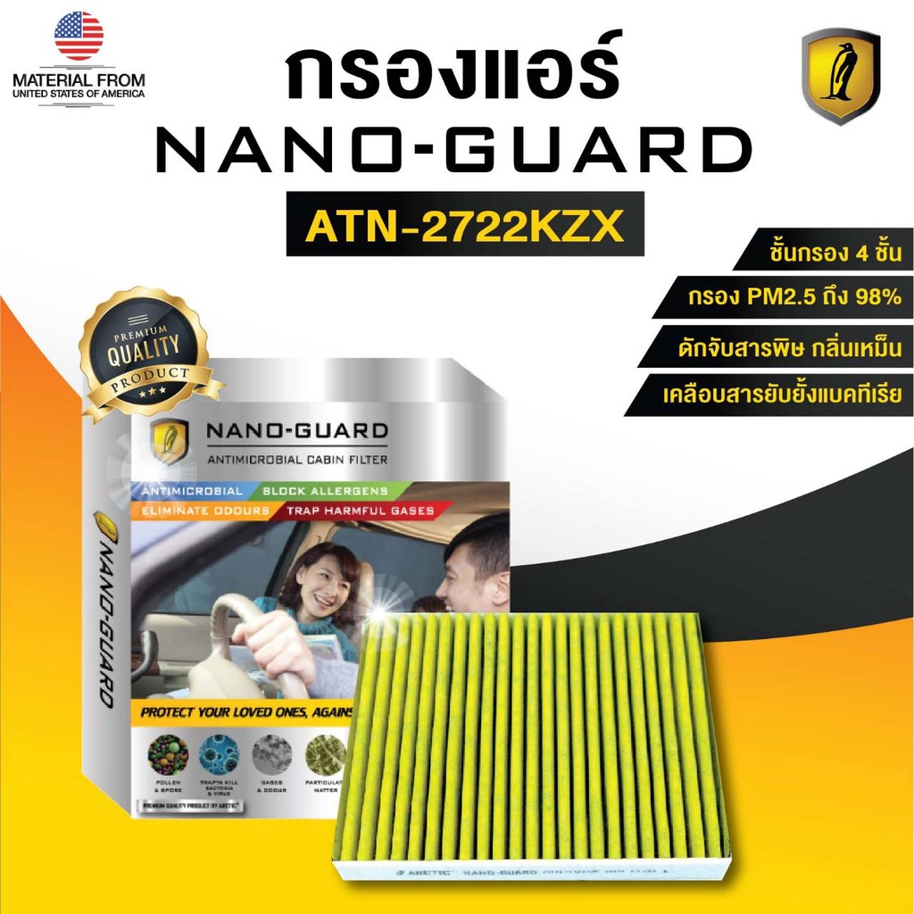 Honda City ZX (2005-2007) ATN-2722KZX (กรองแอร์ ARCTIC NANO-GUARD FILTER ฆ่าเชื้อโรค+ดูดกลิ่นเหม็น+ด