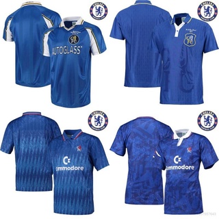 เสื้อโปโลเสื้อกีฬาฟุตบอลทรงหลวม Chelsea F.C. Retro 1990 1992 1998 Ftbl