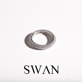 SWAN - Small Pave Ring แหวนเงินแท้ แหวนฝังรอบ ฝังเพชรคิวบิกเซอร์โคเนีย cubic zirconia