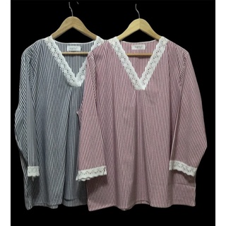 เสื้อสาวอวบอกผ้า Cotton 46-50”