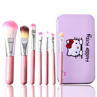 ชุดแปรง Hello Kitty #ชุดแปรงแต่งหน้า 7 ชิ้น Hello คิตตี้ชมพู