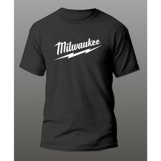 เสื้อยืด พิมพ์ลายโลโก้ Milwaukee สีดํา สีขาว สีกรมท่า สําหรับผู้ชาย