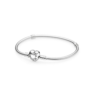 Pandora Silver Bracelet with Heart-shaped Clasp